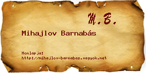 Mihajlov Barnabás névjegykártya